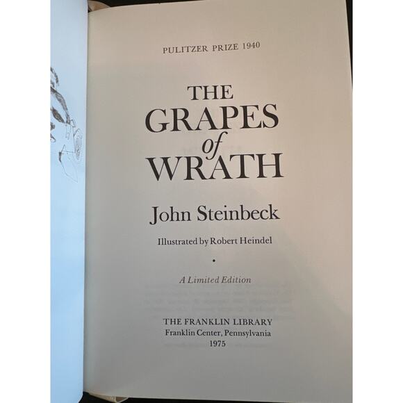 John Steinbeck The Grapes of Wrath Franklin Library 25th Anniversary Ltd Edition - Picture 8 of 8